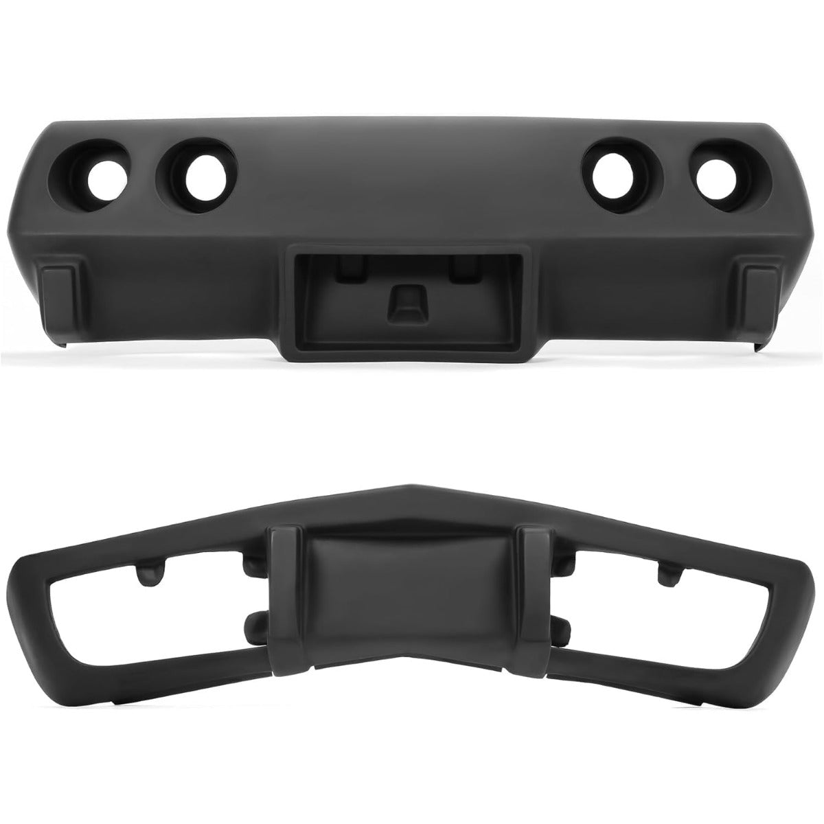 ALMULOO Front & Rear Bumper Kit Compatible with 1975 Corvette w/Letter Indents Fiberglass Painted(Primer) Black