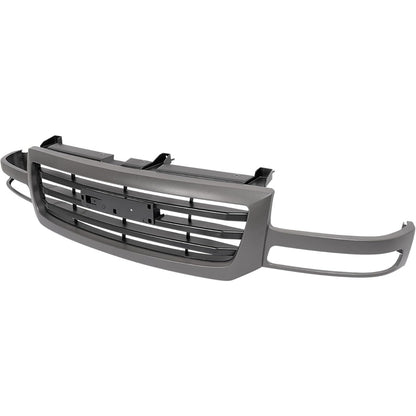 Grill Compatible with 2003-2006 GMC Sierra 1500|2007 GMC Sierra 1500 Classic|2003-2004 GMC Sierra 2500 Replacement for 19130790 GM1200476 Front Bumper Textured Grille Gray+Black Plastic(ABS)