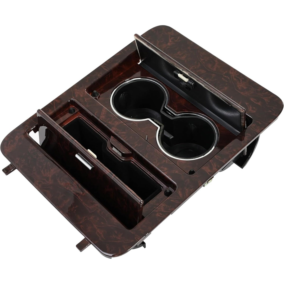 KUAFU Woodgrain Center Console Cup Holder Storage Compatible with 2007-2014 Chevy Silverado GMC Sierra/Cadillac Escalade Full Size GM Trucks Replacement for 23164631