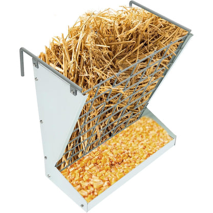 KUAFU Hay Feeder 2 in 1 Hay Rack Wall Mount Goat Feeders,Heavy Duty