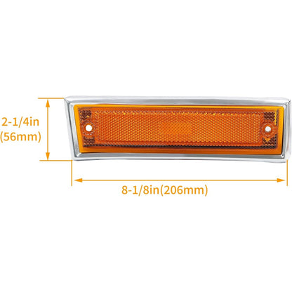 KUAFU Front Fender Side Marker Light Compatible with 1981-1991 Chevy/GMC C/K Series/Suburban/Blazer/Jimmy Replace for GM2551107 GM2550115 915558 915557 18120166 18120066 Bumper Side Lamp Amber Lens
