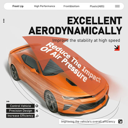 Bumper Lip Compatible with 16-24 Camaro SS V8 Trim Spoiler Splitter