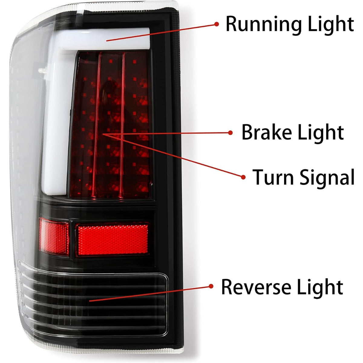 ALMULOO 2PC Tail Lights LED Compatible with 2004-2015 Nissan Titan