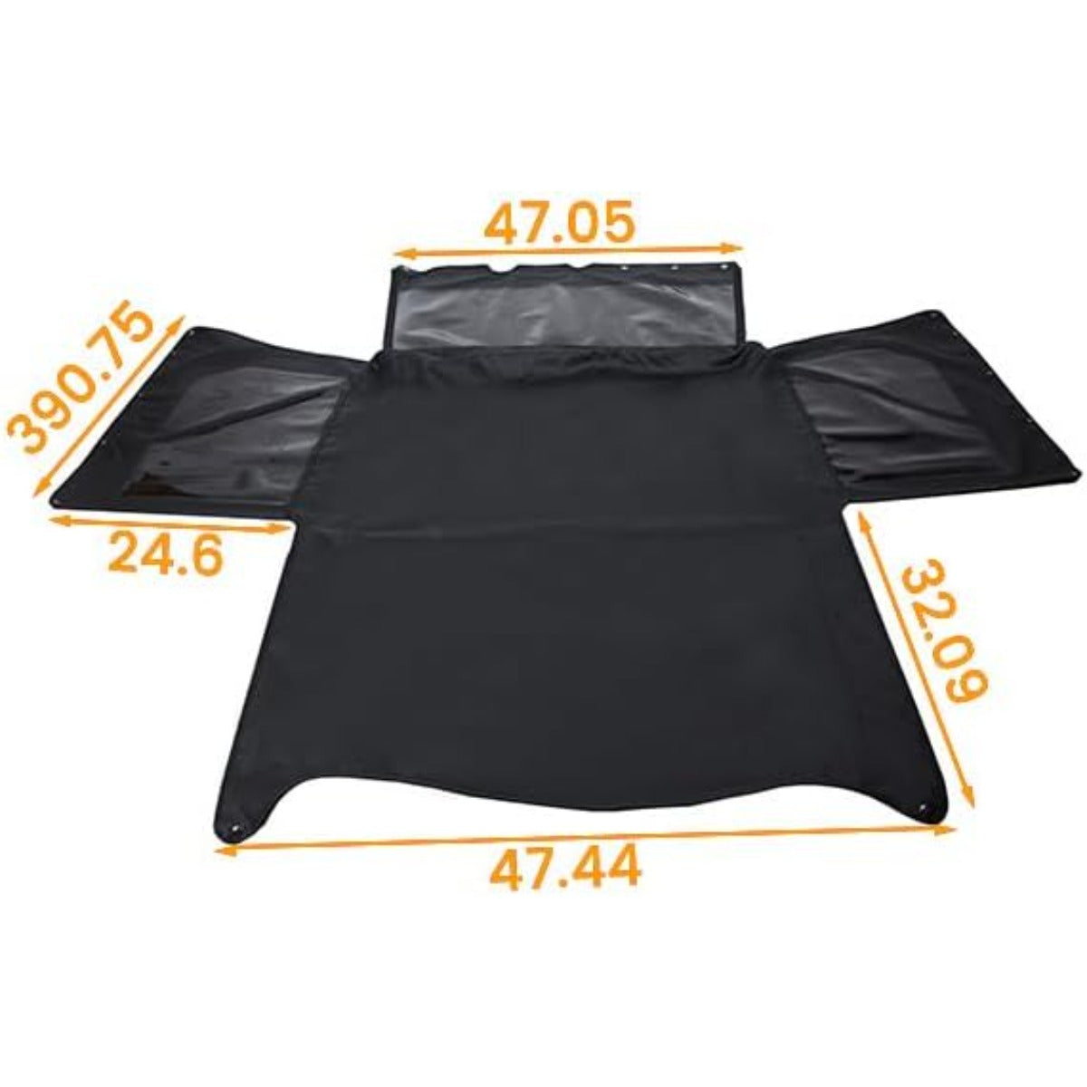 Soft Top Replacement Compatible with 1986-1994 Suzuki Samurai, Black Sailcloth Vinyl Soft Roof with Tinted and Zip Out Windows