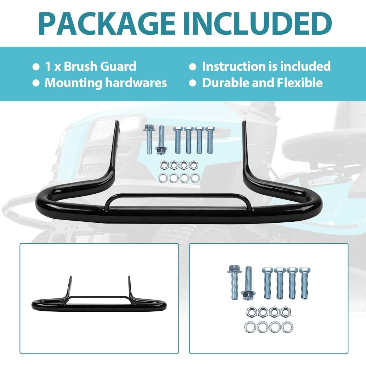 Brush Guard Kit Mower Bumper Compatible with Various Husqvarna and Poulan Lawn Tractor Models Replace for 400944 & 423921 GT's,LT's& YT's