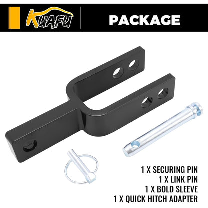 Versatile Quick Hitch Adapter Used to Adjust Top Link Bracket Movements Fits for Category 1 3-Point Tractors Steel Black