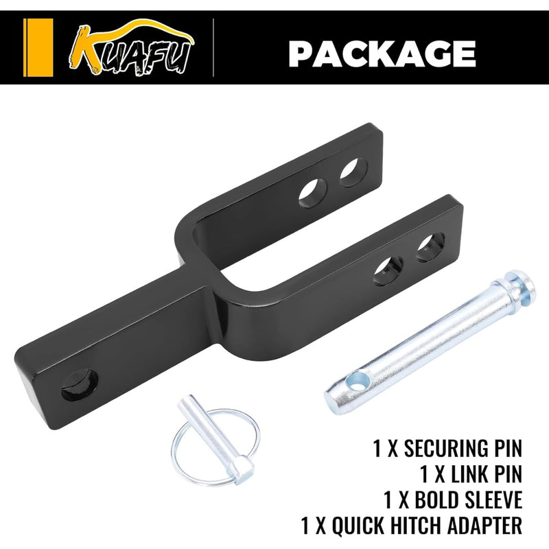 KUAFU Versatile Quick Hitch Adapter Used to Adjust Top Link Bracket Movements Fits for Category 1 3-Point Tractors Steel Black