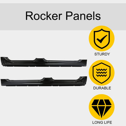 Rocker Panels Compatible With 1999-2006 Chevy Silverado GMC Sierra 2007 Chevy Silverado GMC Sierra Classic 4 Door Crew Cab Steel Panels(Driver & Passage Side)-2 Packages