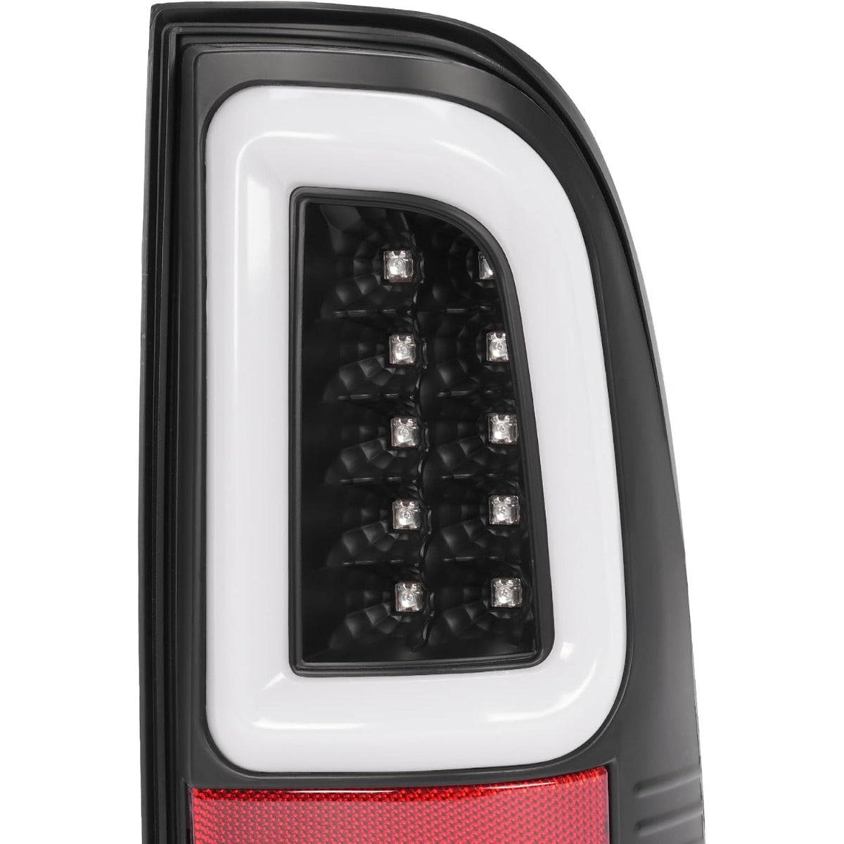 KUAFU Tail Light Pair Compatible with 2008-2016 Ford F-250 F-350 F-450 F-550 Super Duty Rear Lamp L&R W/LED Tube Bar W/O Halogens Bulbs (Clear Lens+Black Housing) Replacement for 7C3Z13404A 7C3Z13405A