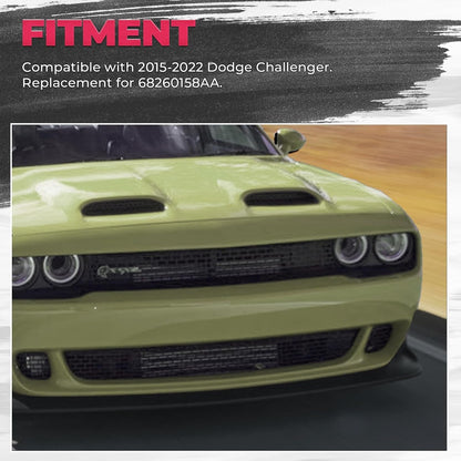 Front Bumper Lower Grille Reinforcement Compatible with 2015-2022 Dodge Challenger Black Grille Assembly Replacement for 68260158AA CH1037123