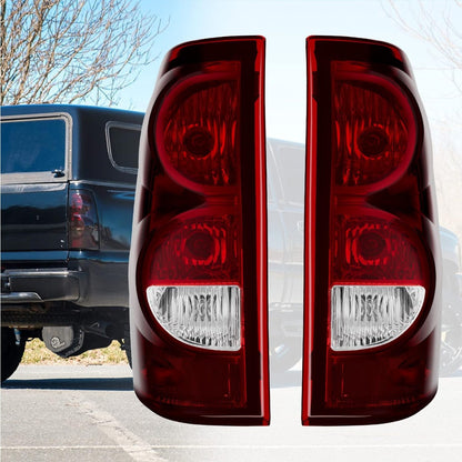 HECASA Tail Lights Compatible with 2003-2006 Chevy Silverado 1500 2500 3500 & 2007 Classic Body Rear Lamp Set w/Bulb and Harness Replacement for GM2800174 GM2801174 (Red/Clear Lens + Chrome Housing)