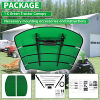 Load image into Gallery viewer, HECASA Green Tractor Canopy Compatible with All ROPS 48-3/8&quot; X 48-3/8&quot; Equipped Tractors and Mowers with a 2&quot; x 2&quot; or 2&quot; x 3&quot; ROPS (Will Add About 4&#39;&#39; to The Height of The Tractor)  LYJD-031S-1
