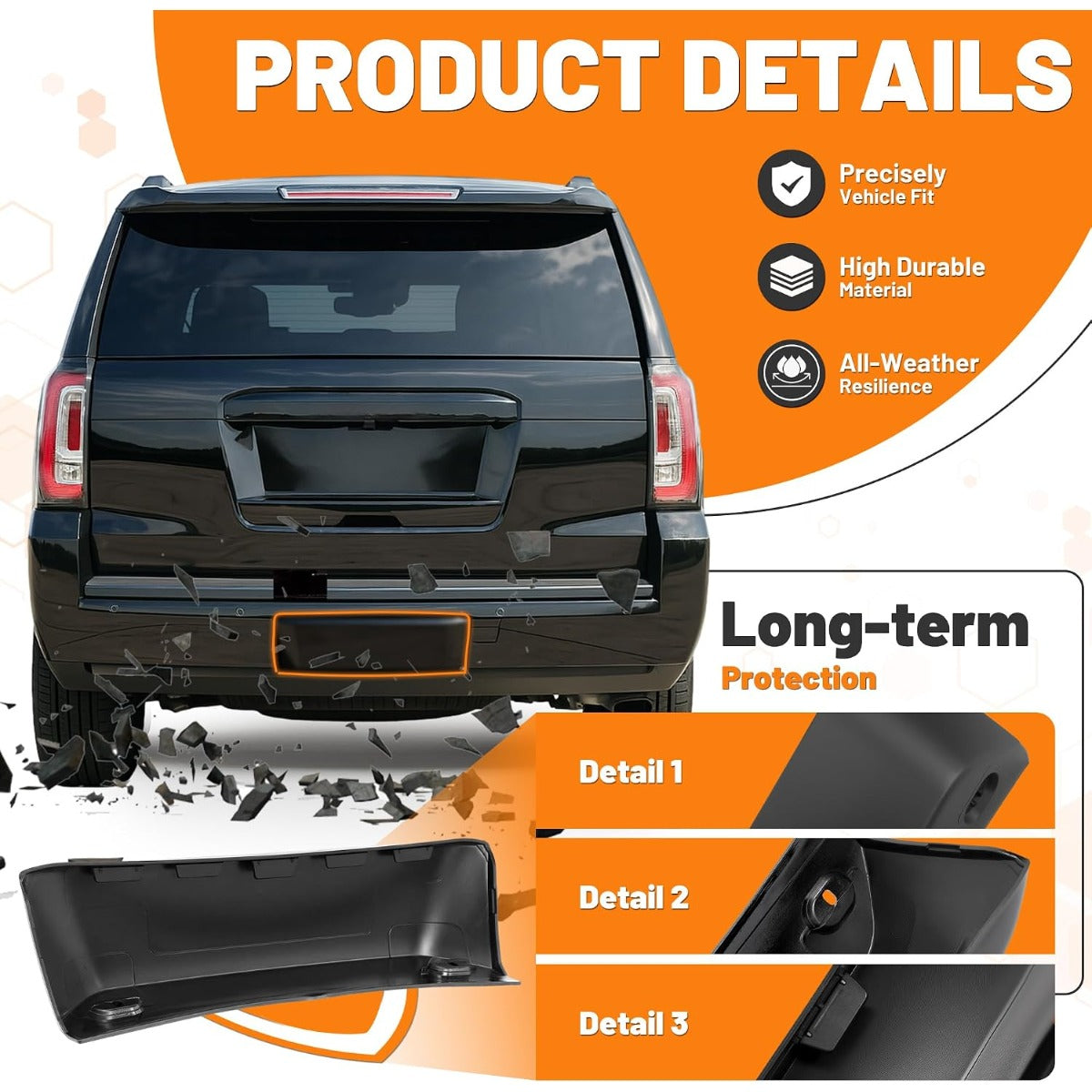 KUAFU Trailer Hitch Cover Panel Compatible with 2015-2020 Yukon/Yukon