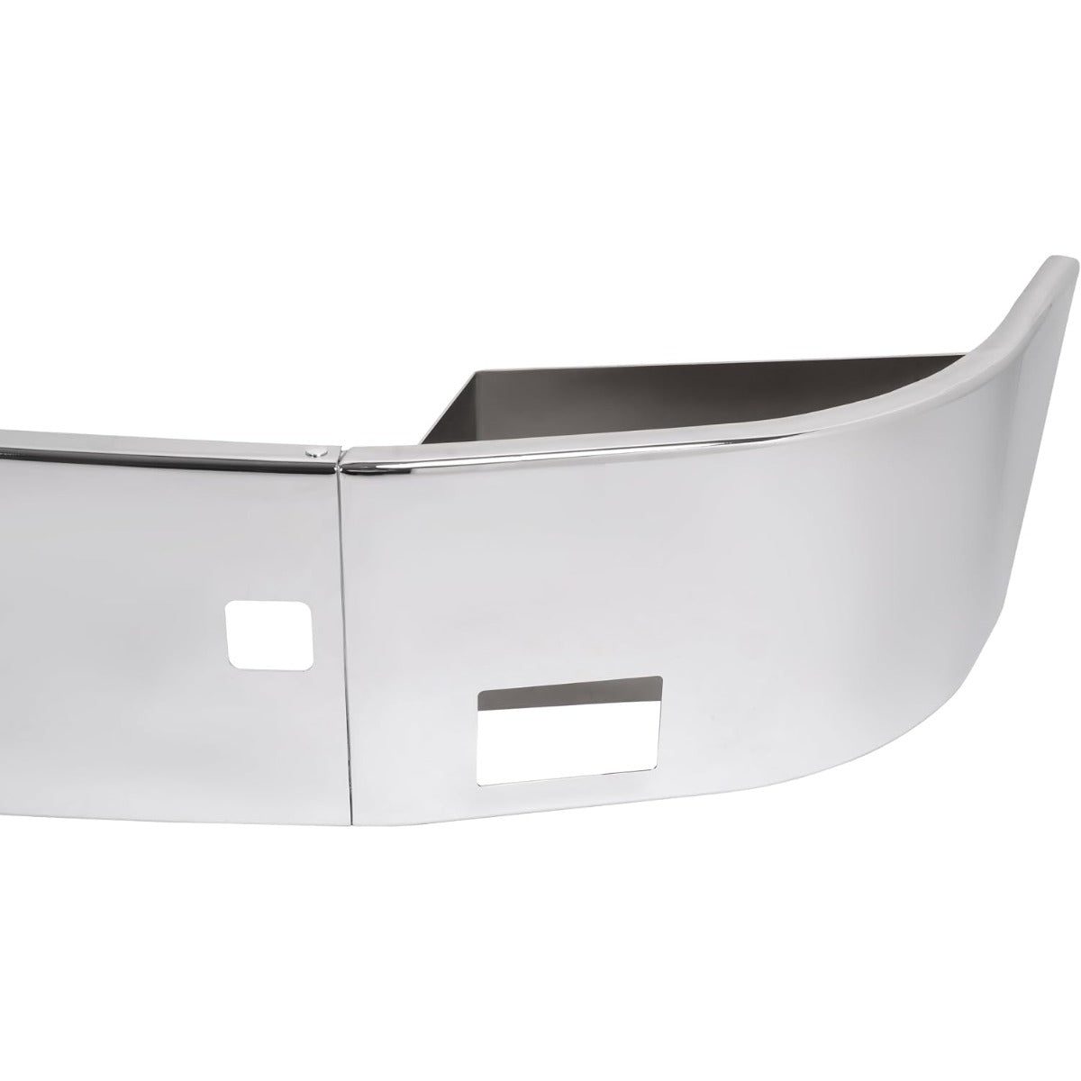 ALMULOO Front Bumper 3Pcs Comaptible with 2006-Up Peterbilt 386 Steel Chrome Silvery