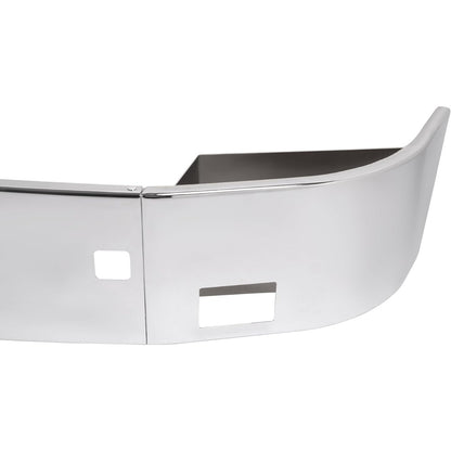 ALMULOO Front Bumper 3Pcs Comaptible with 2006-Up Peterbilt 386 Steel Chrome Silvery