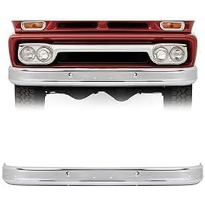 ALMULOO Front Bumper Cover Compatible with 1963-1966 Chevy C10/C20/C30/K10/K20 GMC 1000/1500/2500 Replace for 0848012CA Bumper Face Bar Steel Chrome Silvery
