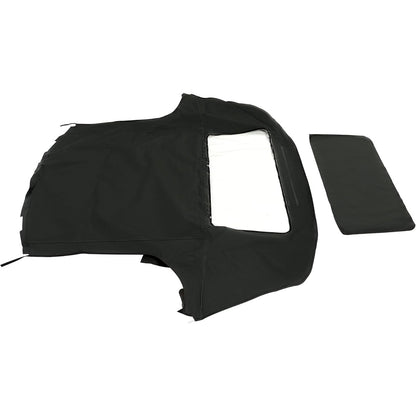 Convertible Soft Top for 1990-1993 Geo Metro/Suzuki Swift/Pontiac Firefly, Soft Roof Replacement with Clear Plastic Window, Premium Grade Black Sailcloth Vinyl