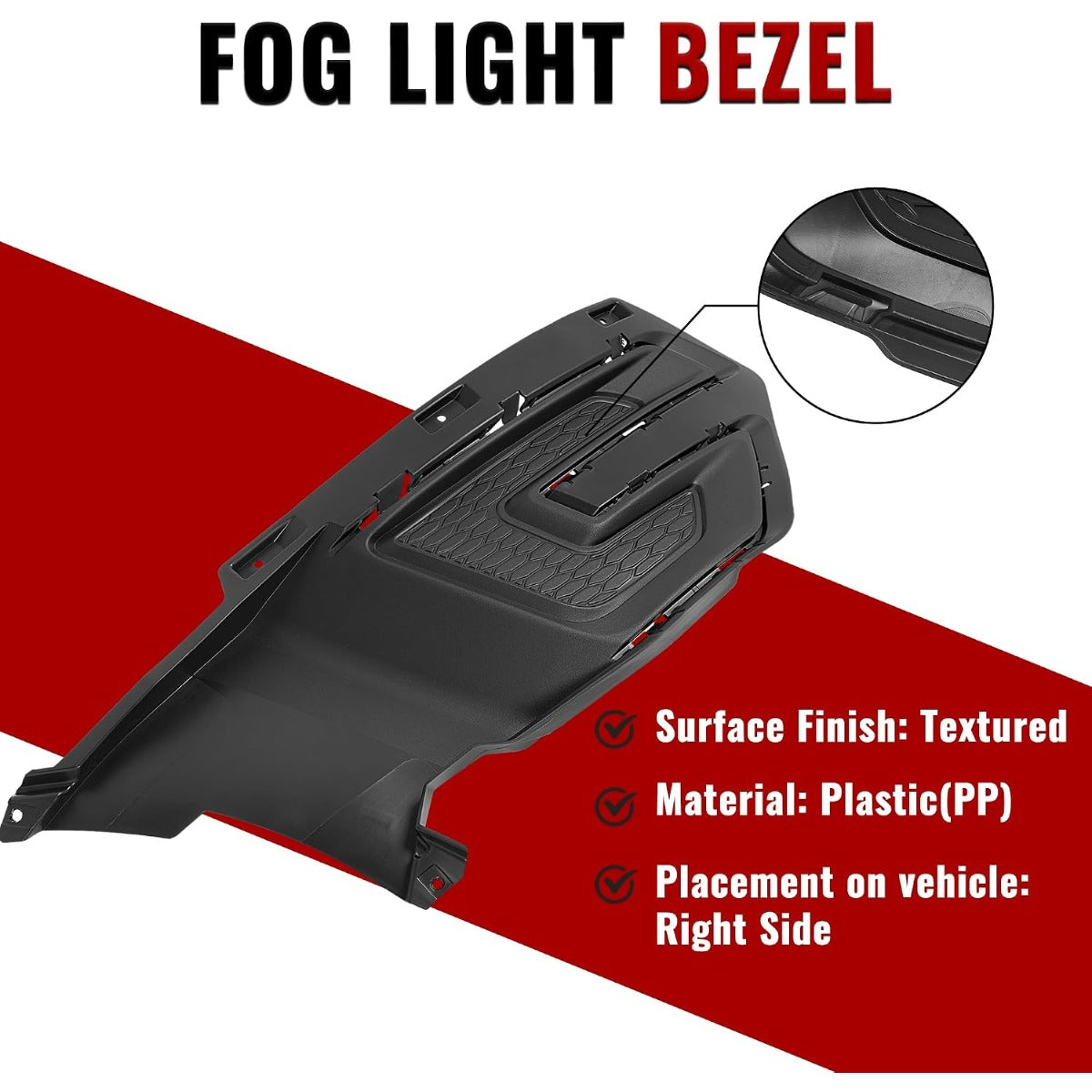 HECASA Fog Light Bezel Compatible with Explorer/Police Interceptor Utility