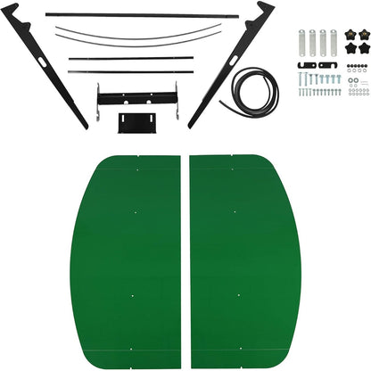 Green Tractor Canopy Compatible with All ROPS 48-3/8 Inches X 48-3/8 Inches Equipped Tractors and Mowers with a 2 Inches x 2 Inches or 2 Inches x 3 Inches ROPS (Will Add About 4 Inches to The Height of The Tractor) LYJD-031S-1