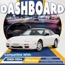 Black Dashboard Cover Compatible with 1989-1994 Nissan 240SX w/o Heads Up Display Cutout ABS Plastic Painted&Textured