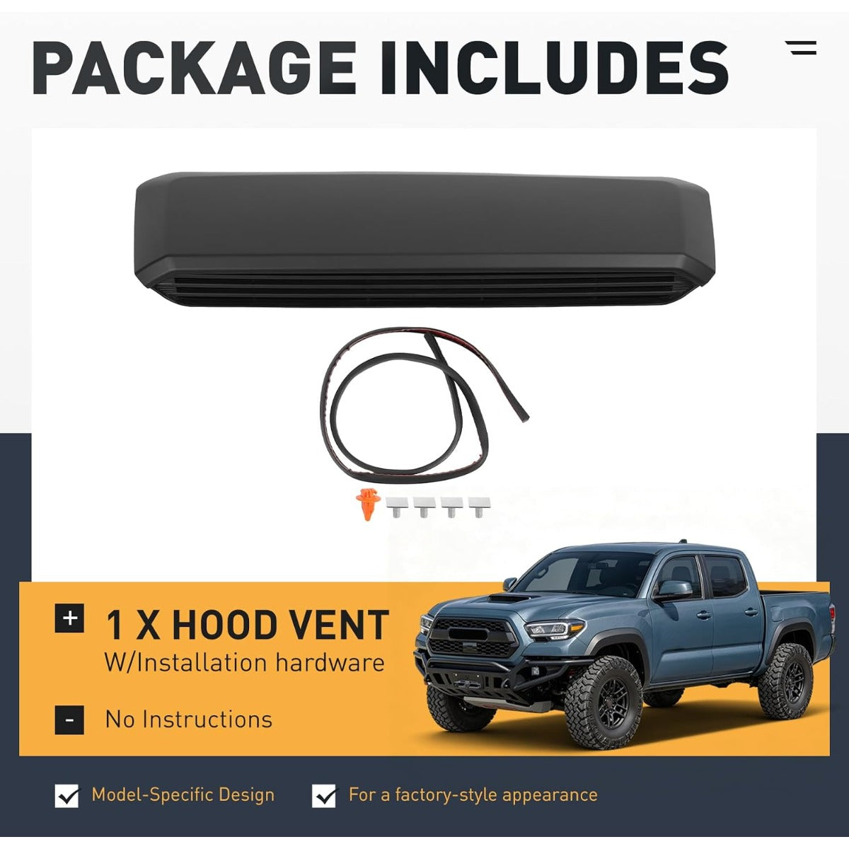 Hood Scoop Vent Compatible with 2016-2023 Tacoma
