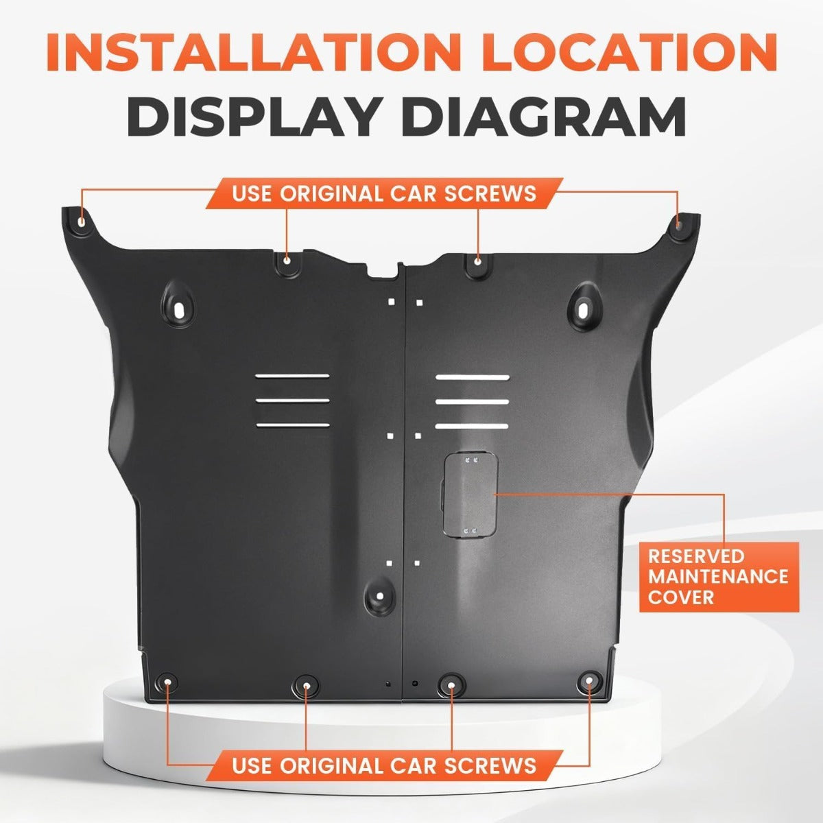 Front Skid Plate Compatible with 2018-2024 Tesla Model 3 & 2020-2024 Model Y Under Engine Guard Plate Cover Lightweight Aluminum Powder Coated