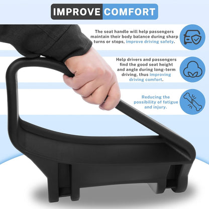 HECASA Golf Cart Seat Handle Pair Compatible with 1994-Up EZGO TXT Gas & Electric Replacement for 71701-G01 71702-G01 Arm Rest Hip Restraints Driver & Passenger Side Plastic Black