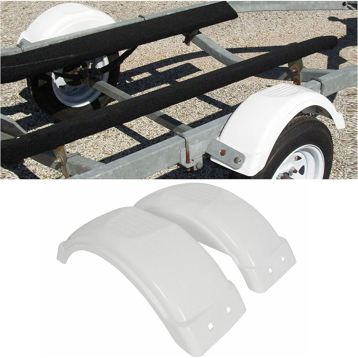 8 Inches-12 Inches Set of Two Single-Axle Trailer Fenders Wheels Tire Top Step Skirt Boat LYAP-272