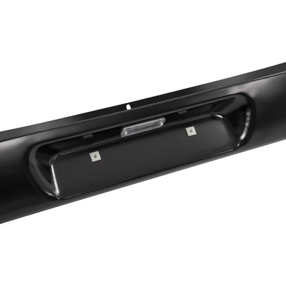 KUAFU Rear Roll Pan Compatible with 1987-1996 Ford F150 Styleside/Fleetside Bed W/LED License Light and Plate Box Bumper Rollpan Face Bar Steel Black