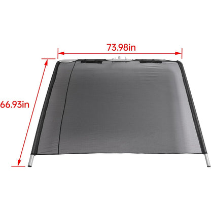 Boat Sun Shade Compatible with Boats 25 FT and Under Stern Boat Center Console Sun Shade Aluminium+Cloth -Black