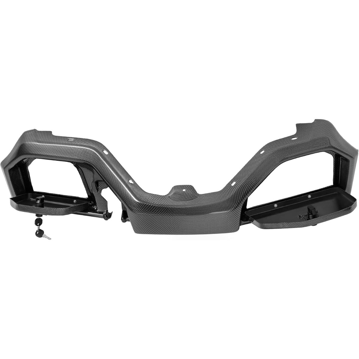 WUTIST Dashboard Cover Compatible with 2017-Up Yamaha Drive2 Golf Cart | W/Locking Doors Carbon Fiber Color Plastic+Steel