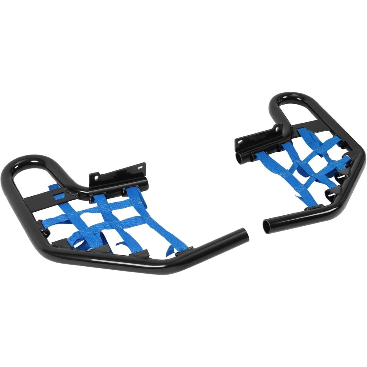 Nerf Bar Compatible with 2001-2005 Yamaha Raptor 660 / 660R Aluminium+Plastic Side Step Nerf Bar w/Blue Webbing Nets Powder Coated Black