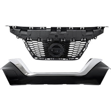 Front Grill Assembly Compatible with 2020-2022 Nissan Versa S SR SV 623105EF1A NI1200311 620705EE0A NI1200306 Bumper Grille W/O radar hole Painted&Chrome