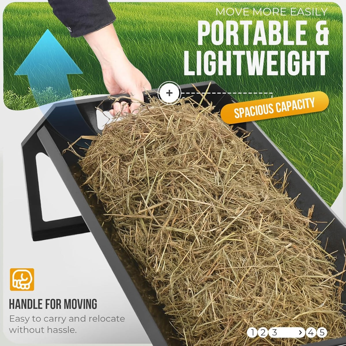 ECOTRIC 22 Gallon Livestock Feeder, 45" Length for 10Sheeps Once, Feeder