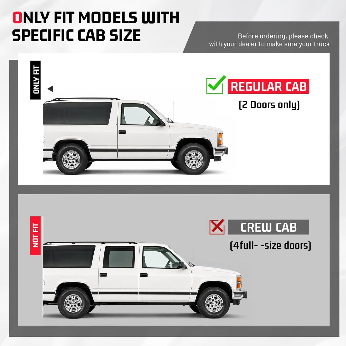 ALMULOO Pair Side Steps Compatible with 1988-1998 Chevy Chevrolet/GMC C/K Pickup Blazer Tahoe Yukon 2-Door Regular Cab Running Boards Step Bars Steel+Plastic Powder Coated Black Left + Right Side