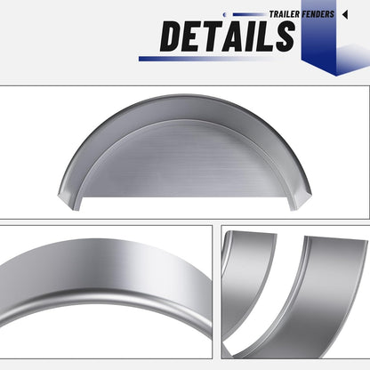 Round Trailer Fenders W/Fender Backs 32-1/8 Inchesx 9-1/8 Inches x 14-3/8 InchesFit 14 Inches-16 Inches Wheels Compatible with Car Hauler Cargo Utility Trailer Landscape Trailer 2 Pack LYAM-432