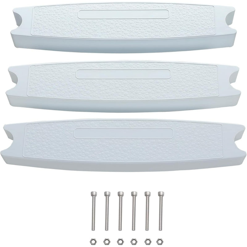 HECASA 18" Universal Pool Ladder Steps Replacement, 300 lbs Weight Capacity Heavy-Duty Molded Plastic Swimming Pool Ladder Rung Step 3Pcs LYOP-030S-3