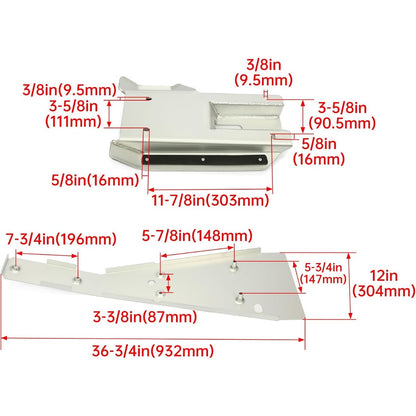 Aluminum Full Chassis Glide Frame & Swing Arm Skid Plate Guard Compatible with 1999-2014 Honda TRX 400X / 400EX