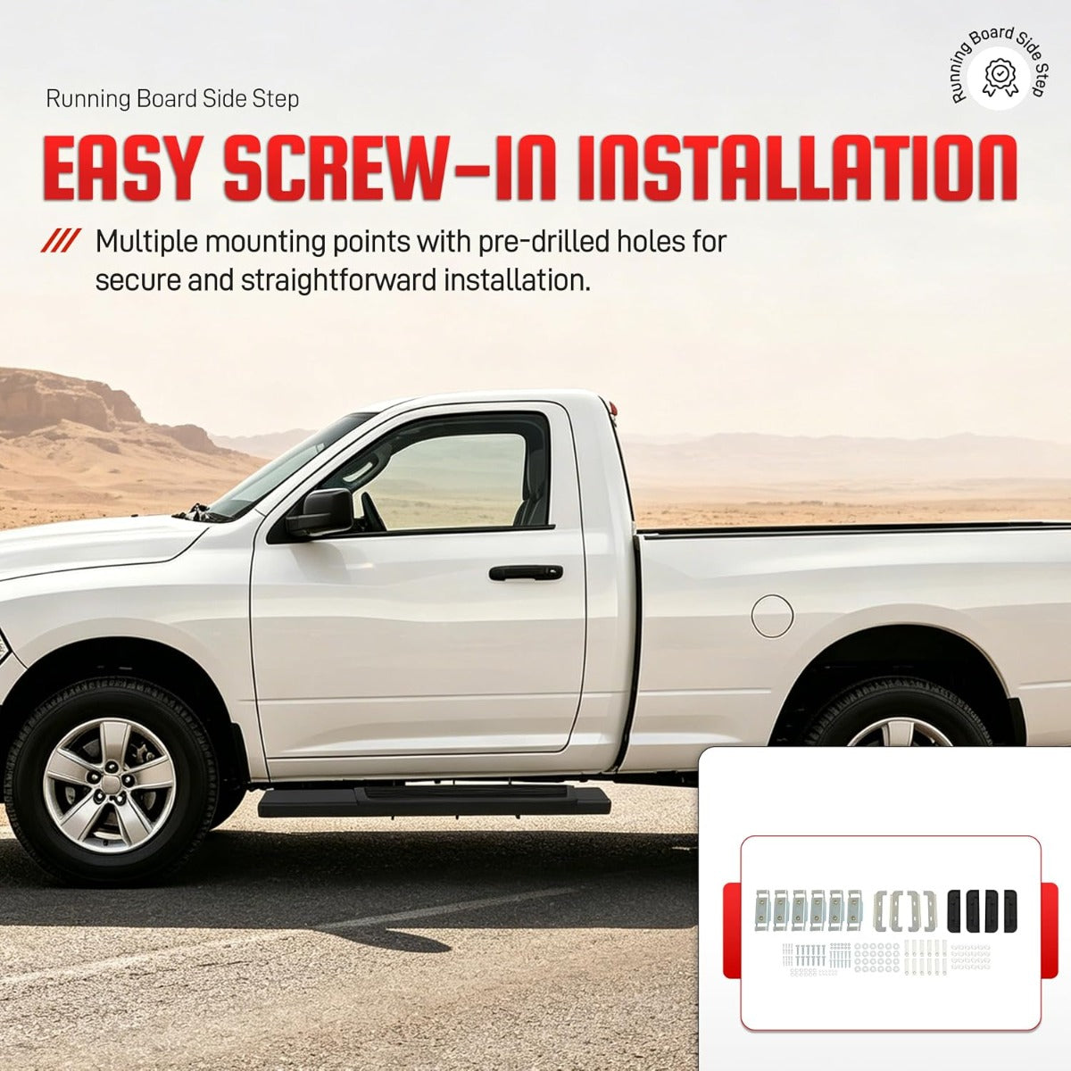 Running Board Step Compatible with 2009-2026 Ram 1500