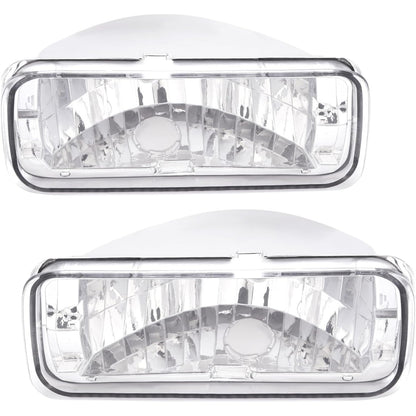 HECASA Pair Turn Signal & Side Marker Light Compatible with 1985-1992 Chevy Chevrolet Camaro Replacement for GM2520165 GM2521165 GM2550118 GM2551110 Parking Signal Lamp 4Pcs Clear Lens