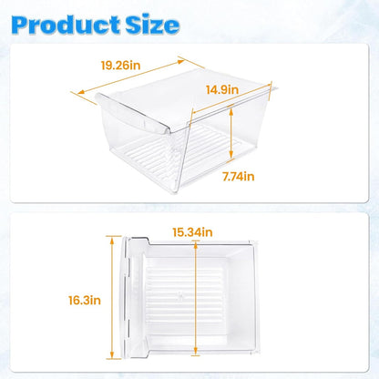 KUAFU 240351061 Crisper Pan Drawer Compatible with Frigidaire Refrigerator Freezer AP4424911 240351005 240351062 Plastic (PC) Replacement Only Clear