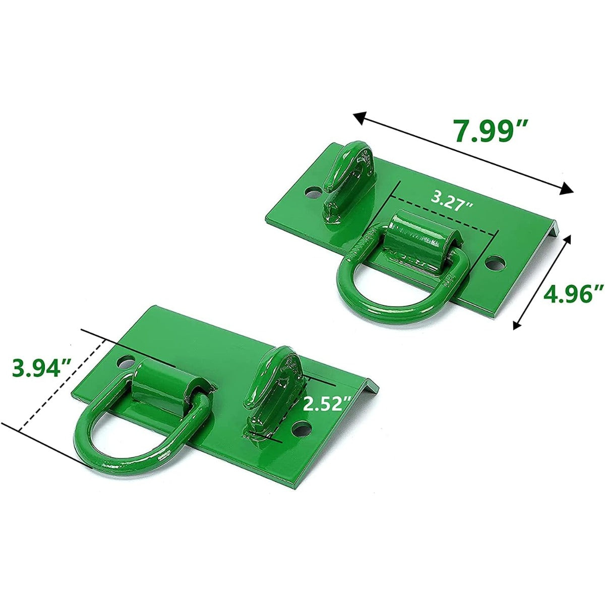 Grab Hooks Tractor Bucket Hook Compatible with John Deere 1025R 2032R 3320 2520 Tractor Bucket Hooks Bolt on D Rings Green