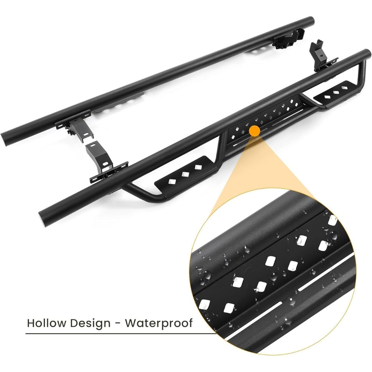 Running Boards Drop Side Step Compatible with 2021-2025 Ford Bronco 4-Door Models Heavy Duty Black Tube Rock Slider Rails Step Bars