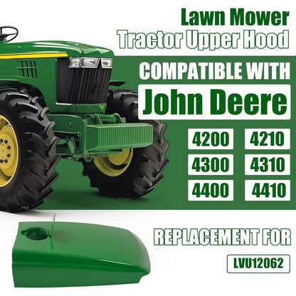 Upper Hood Compatible with John Deere 4200 4210 4300 4310 4400 4410 Lawn Mower Tractor Hood with Fuel Door Replacement for LVU12062