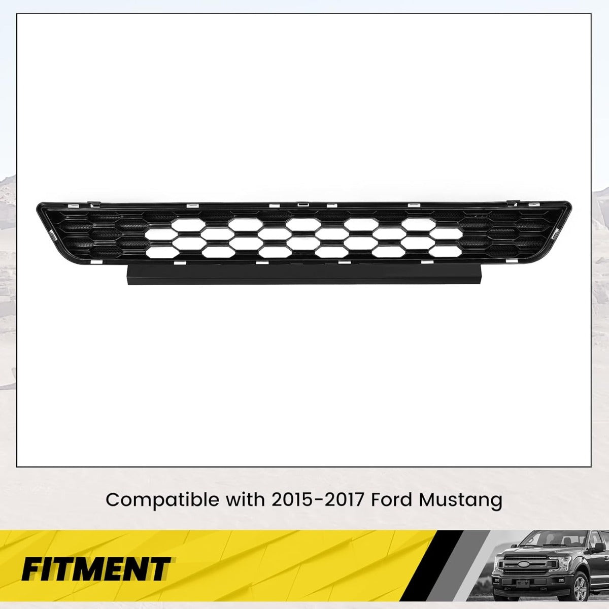 Lower Radiator Front Grille Grill Compatible with 2015-2017 Ford Mustang Replacement for FR3Z-17K945-BA FO1036168 Black