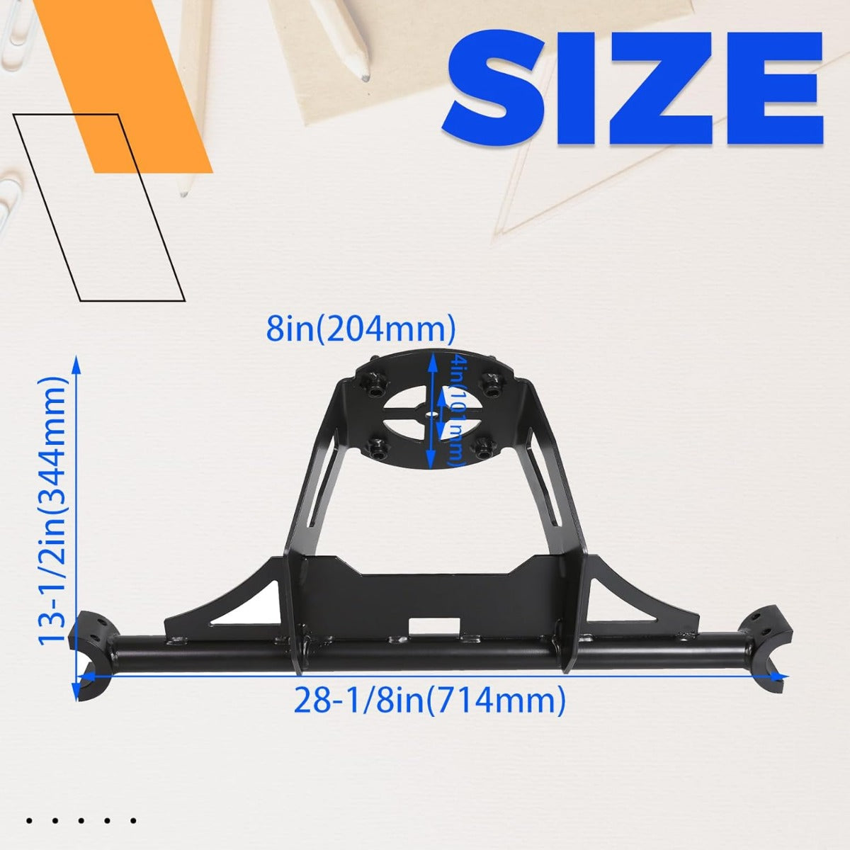 Spare Tire Carrier Rack Mount Heavy Duty Compatible with 2014-2023 Polaris RZR XP 1000 XP Turbo XP 4 1000 UP to 30 Inches TIRE LYPS-039