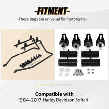 Hard Saddlebags w/Conversion Brackets  for  Harley Softail Fatboy Heritage 1984-2017 Fat Boy Deluxe Motorcycle Saddle Bags Black - 2 Packages