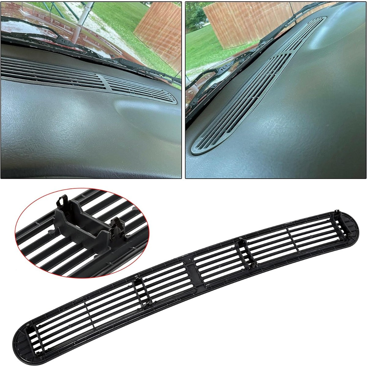 Graphite Dash Defrost Vent Cover Grill Grille Panel Compatible with 1998-2005 Chevrolet GMC Oldsmobile Chevy S-10 S10 SUV Pickup Truck Replacement for 15046436 15046432
