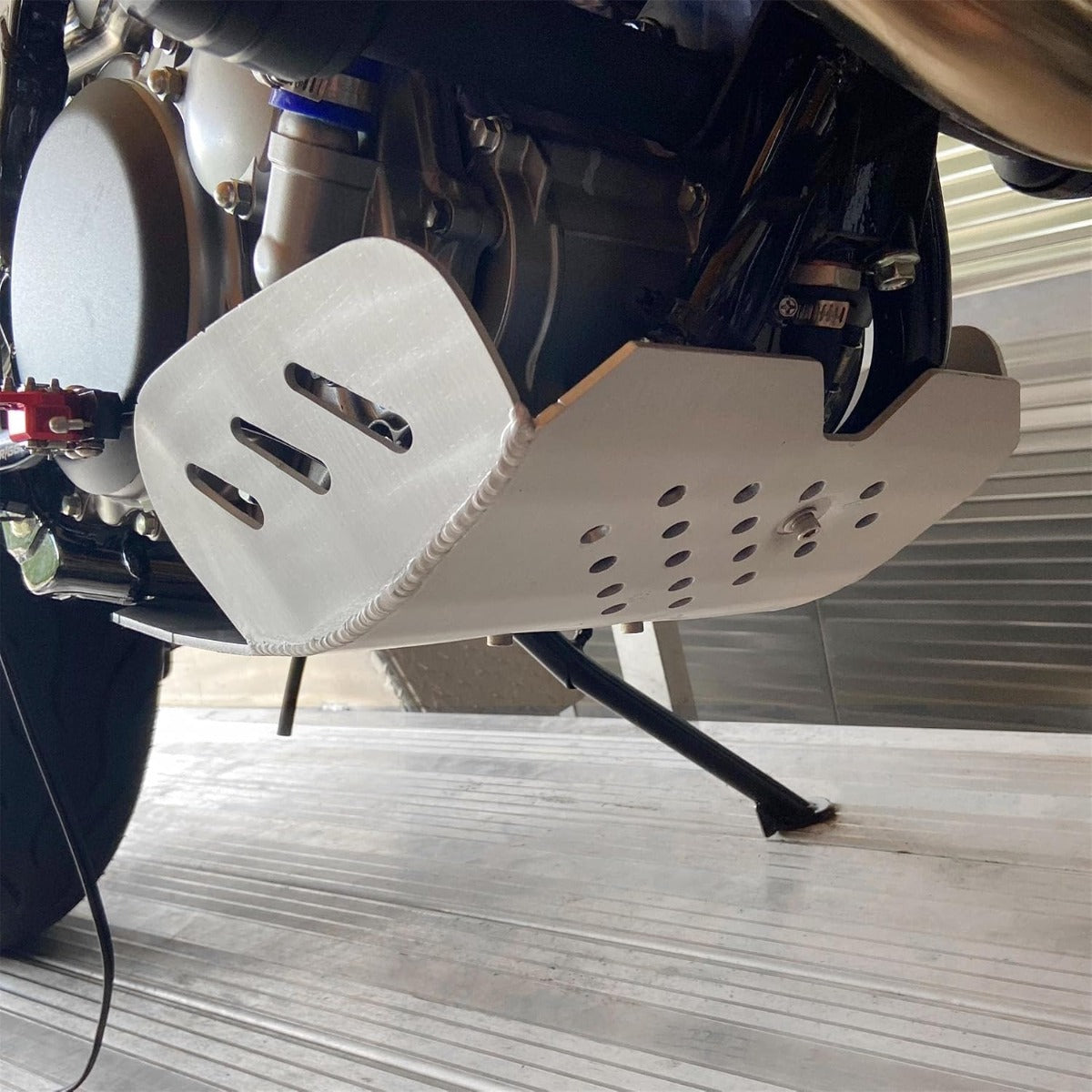 Skid Plate Engine Cover Guard Protector Compatible with 2000-2020 Suzuki DRZ400 DRZ400E DRZ400S, 2003 Kawasaki KLX400 Dual Sport Flatland Racing - Aluminum