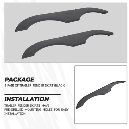 RV Fender Skirt Replacement Tandem Trailer for RVs Campers and Trailers - Black LYAP-472-1